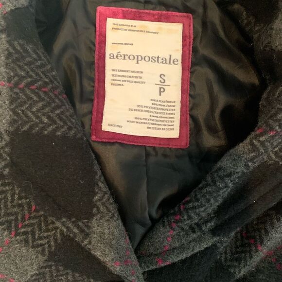 Aeropostale Pea Jacket Black/Gray Size S/P - Picture 6 of 6